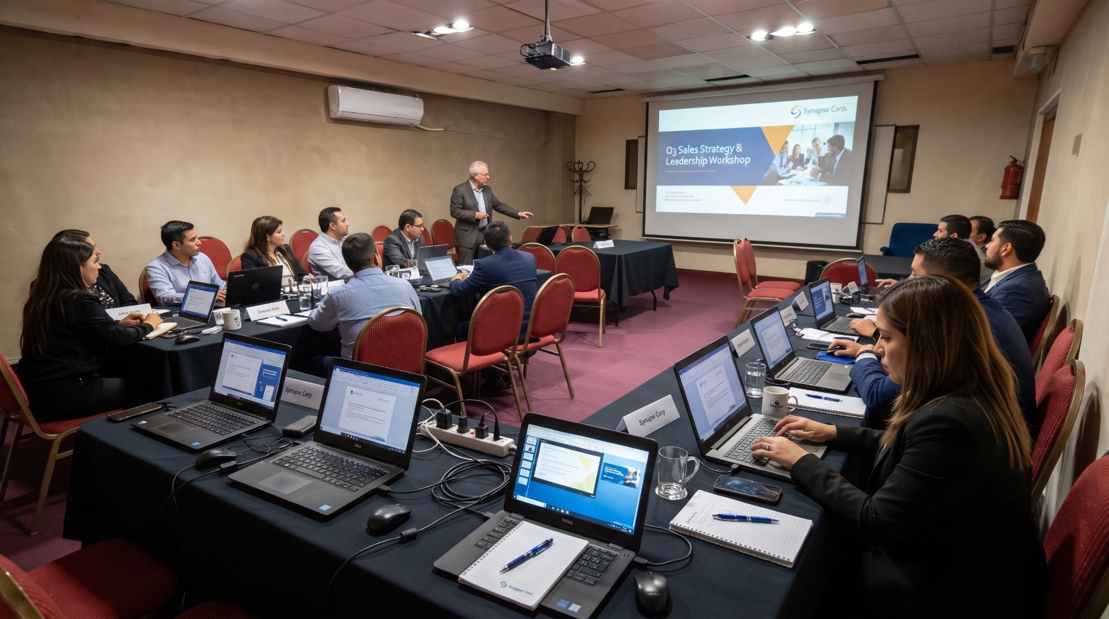 Workshop de una empresa en una sala de Espacio Delfos
